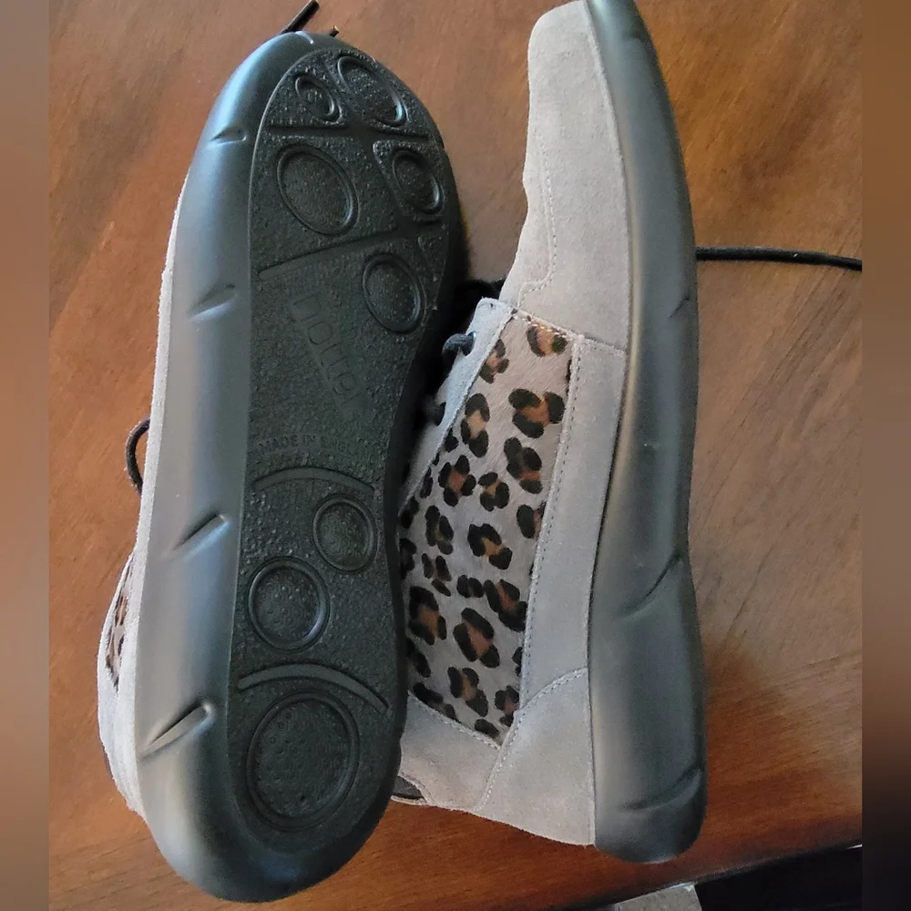 Hotter Raven Leopard Cheetah Print Grey Suede Low Lace Up Ladies Size 8.5 - Picture 7 of 7